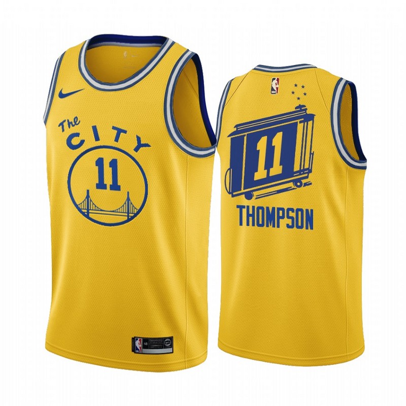 Men Golden State Warriors #11 Thompson yellow Game new Nike NBA Jerseys 2
